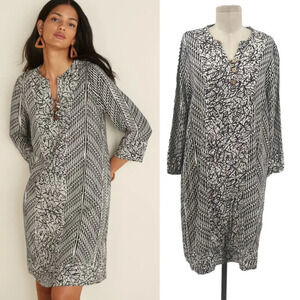 Soft Surroundings Raven Dress in Ecru /‎ Black Petite Size Small PS